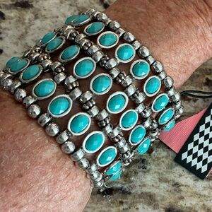K & K faux turquoise stretch bracelet